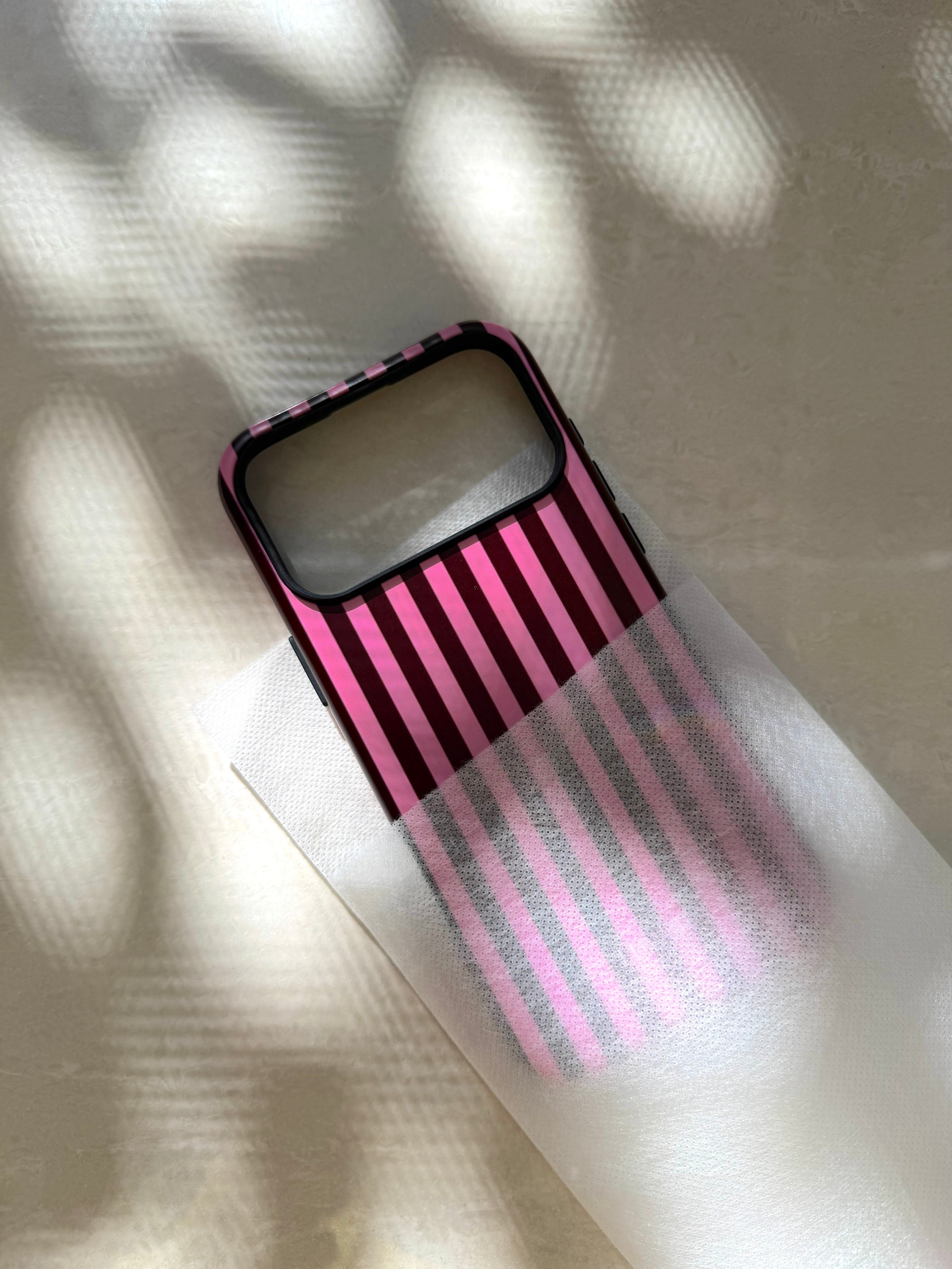 Burgundy & Pink Stripes