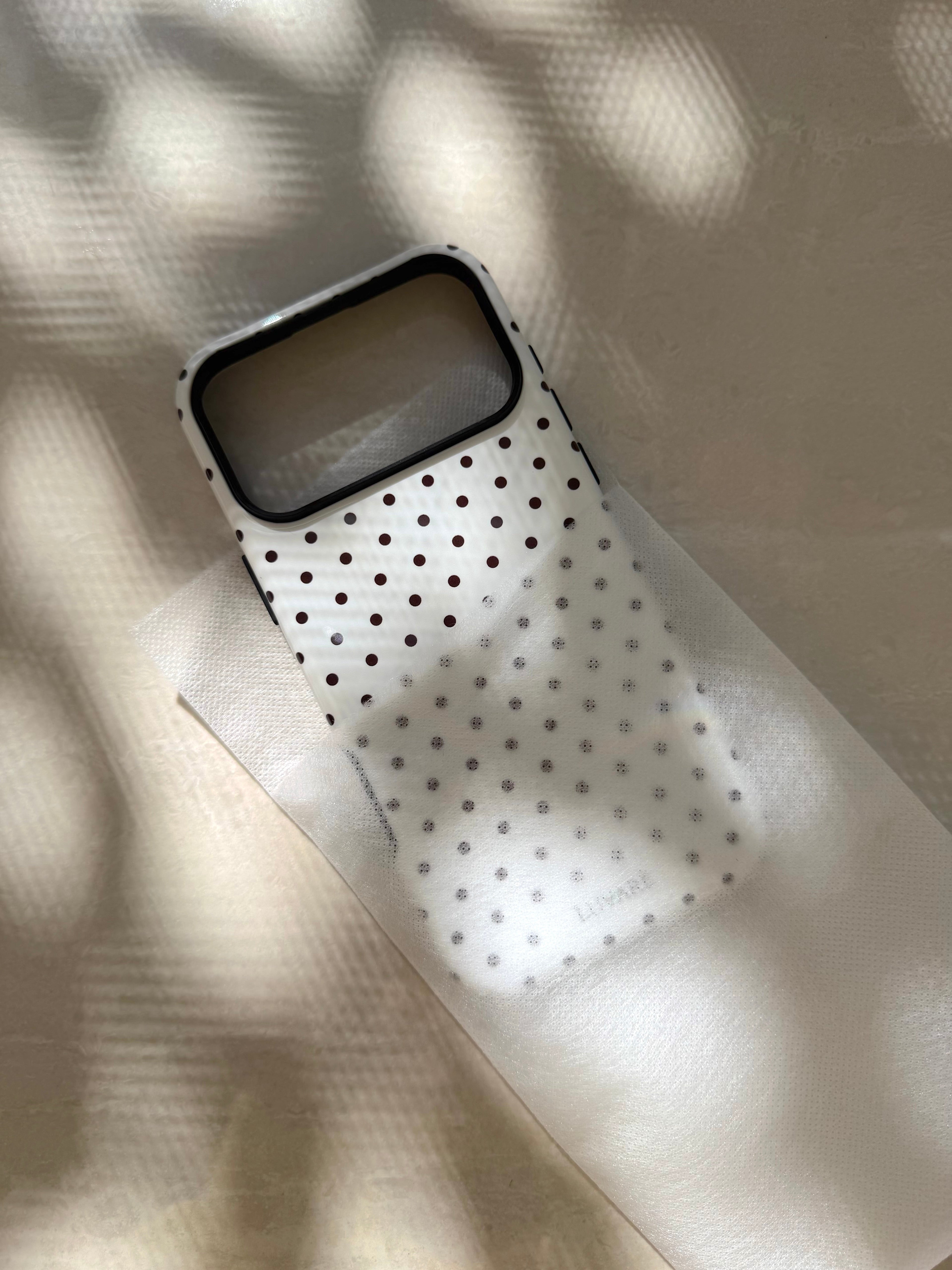 Cream & Brown Polka Dots