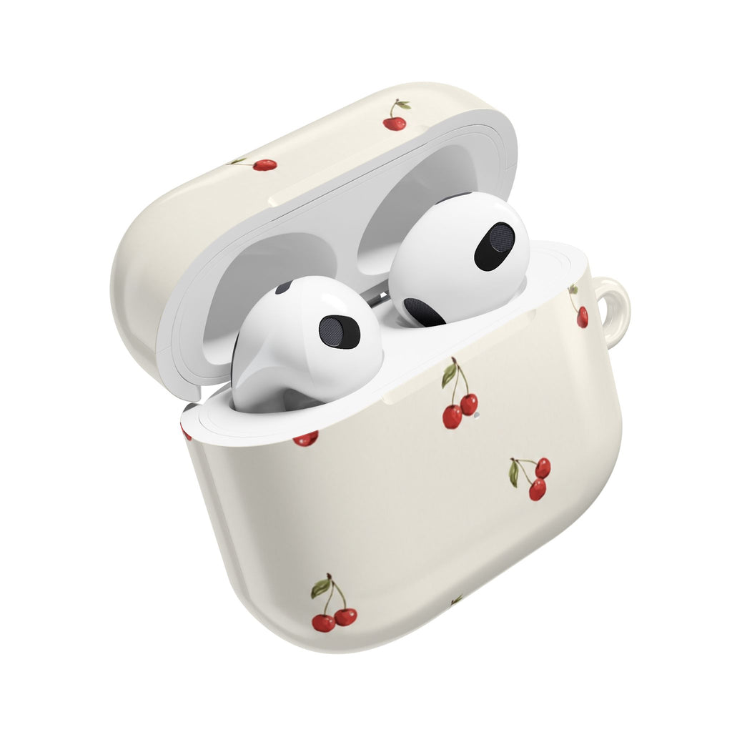 Cherry Pattern AirPod Case — Cute Retro Fruit Protective Cover
