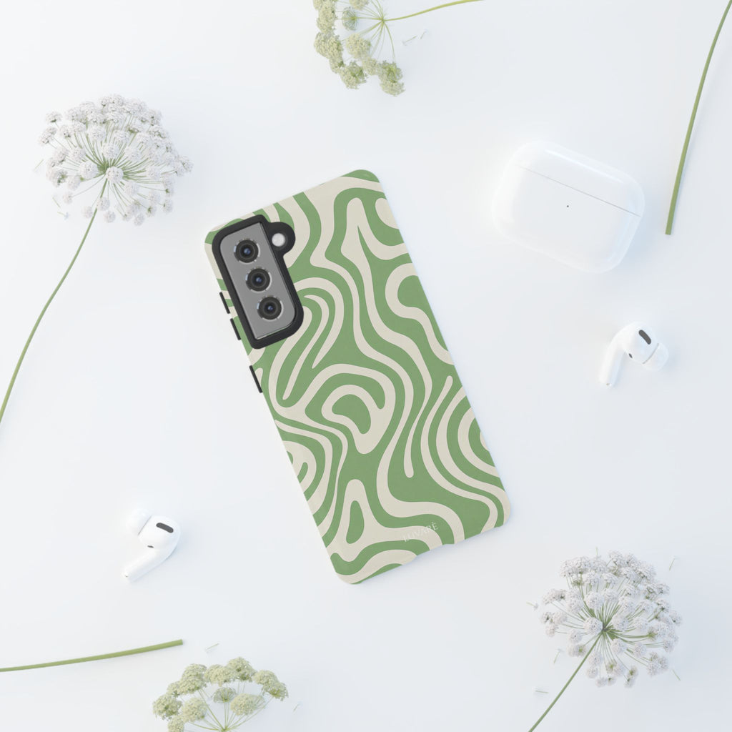 Abstract Green Swirl Phone Case
