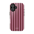 Striped Pink Tough Phone Case — Slim Protective iPhone Cover
