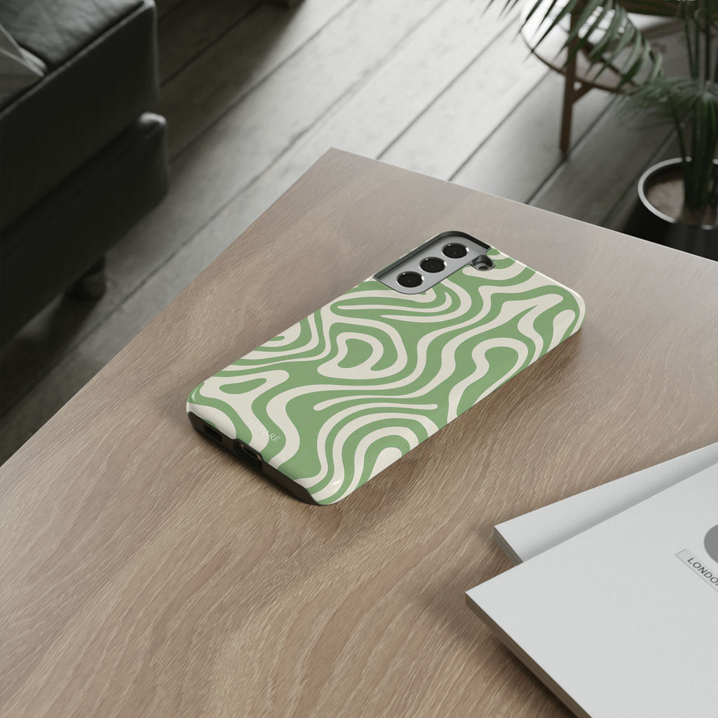 Abstract Green Swirl Phone Case