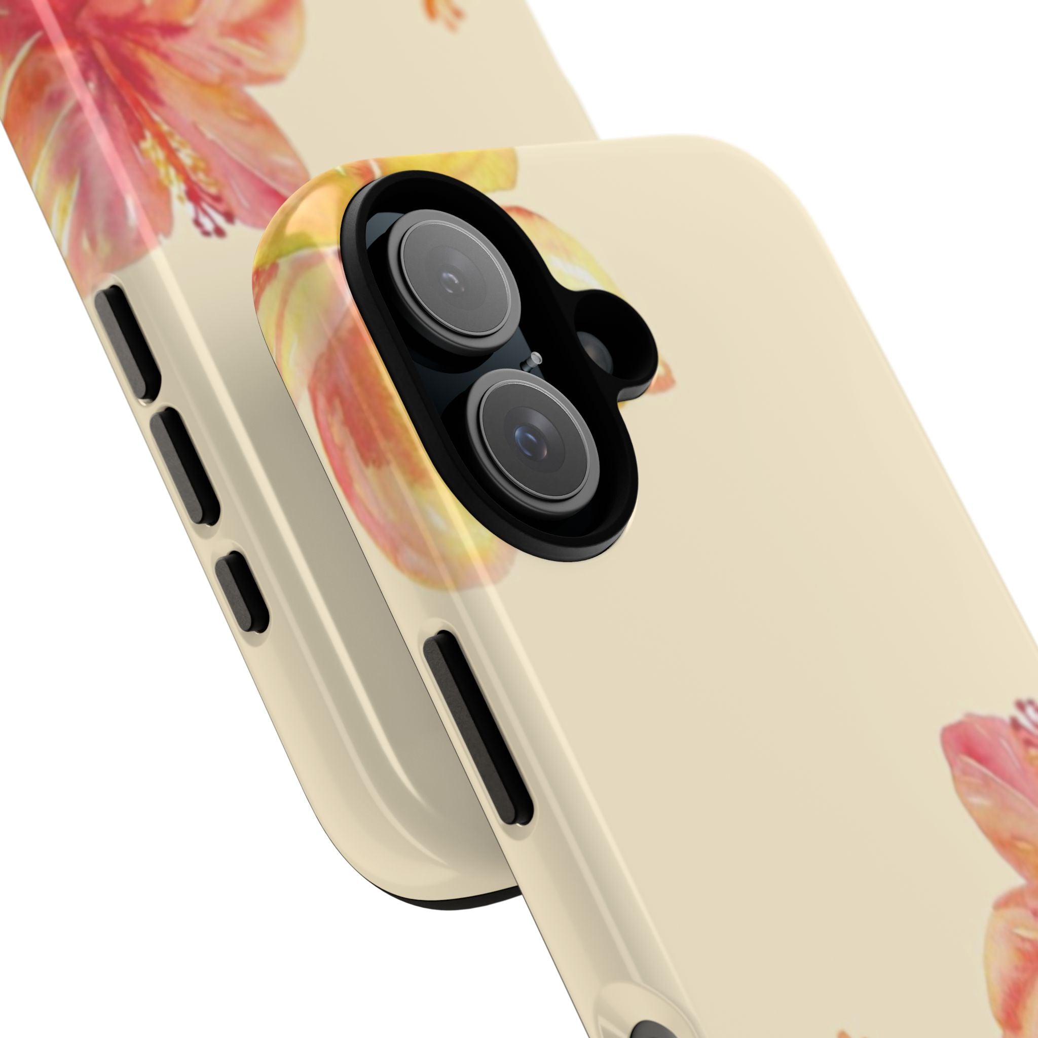 Floral Hibiscus Tough Phone Case — Protective Tropical Design