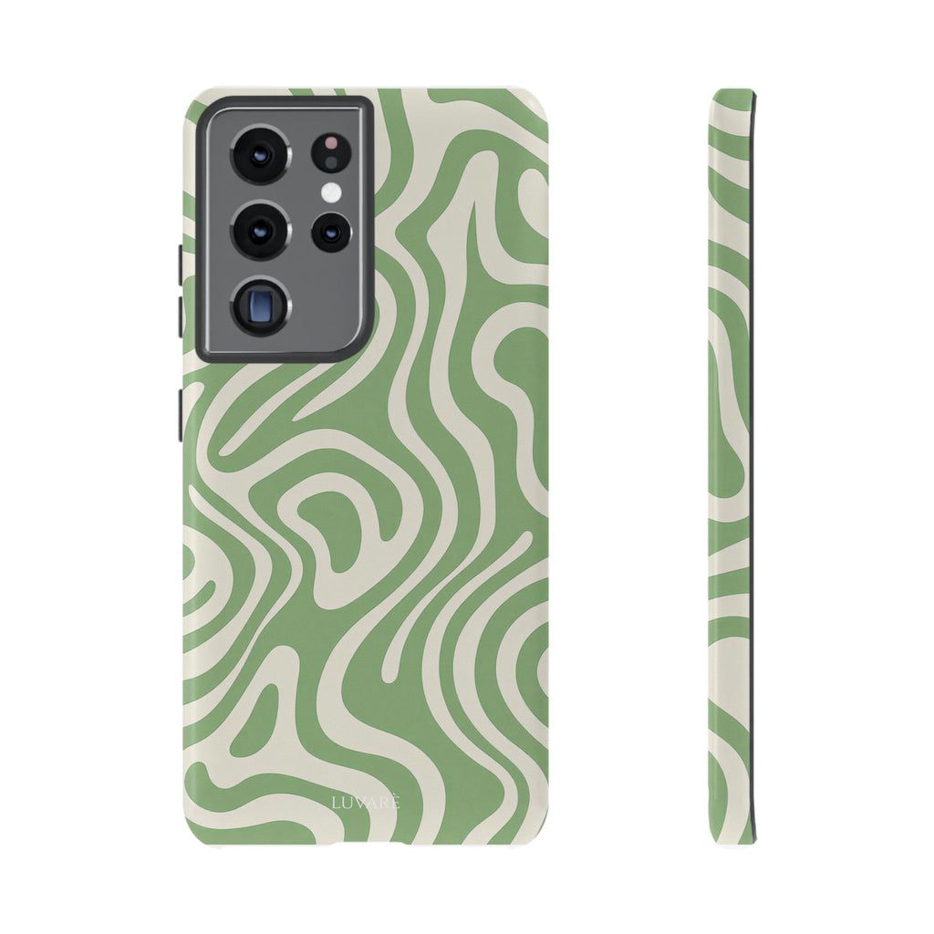 Abstract Green Swirl Phone Case