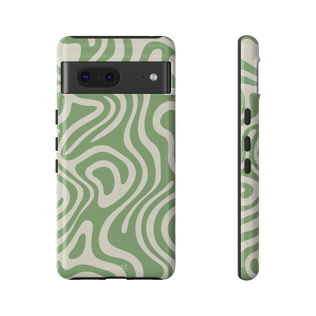 Abstract Green Swirl Phone Case