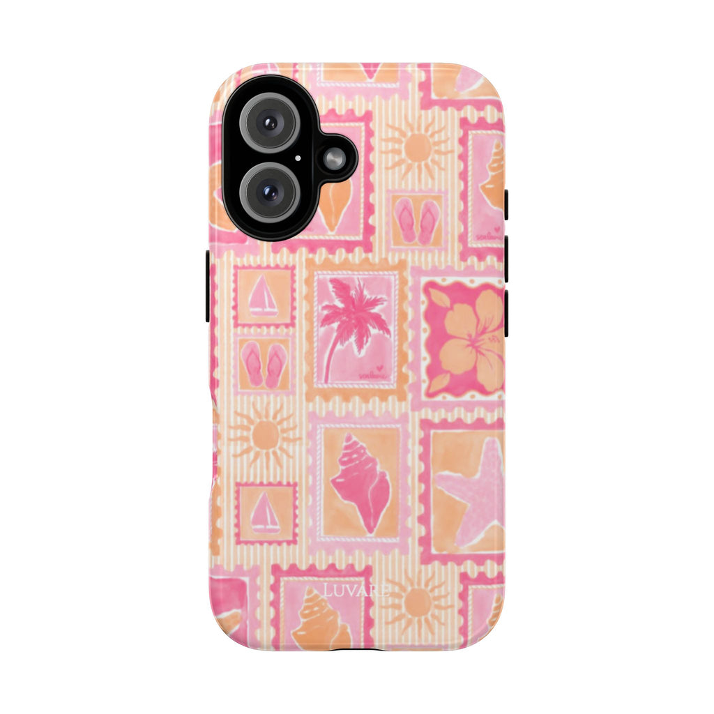 Tough Cases — Pink Tropical Stamp Pattern Phone Case