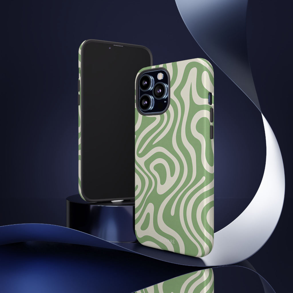 Abstract Green Swirl Phone Case