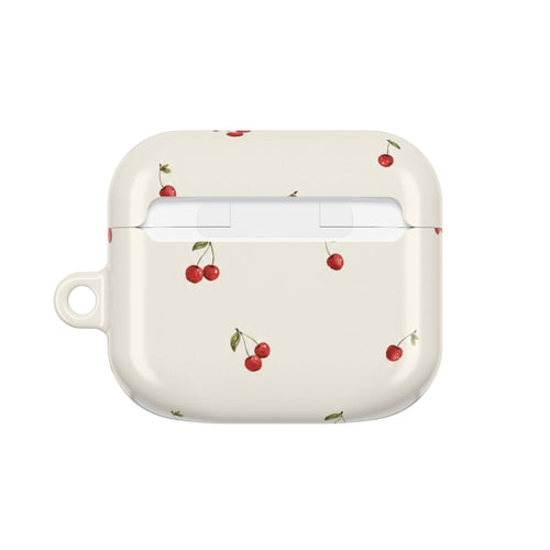 Cherry Pattern AirPod Case — Cute Retro Fruit Protective Cover