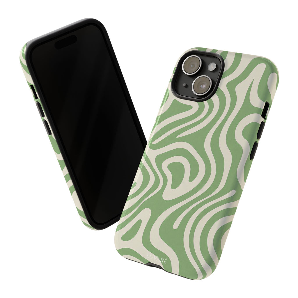 Abstract Green Swirl Phone Case