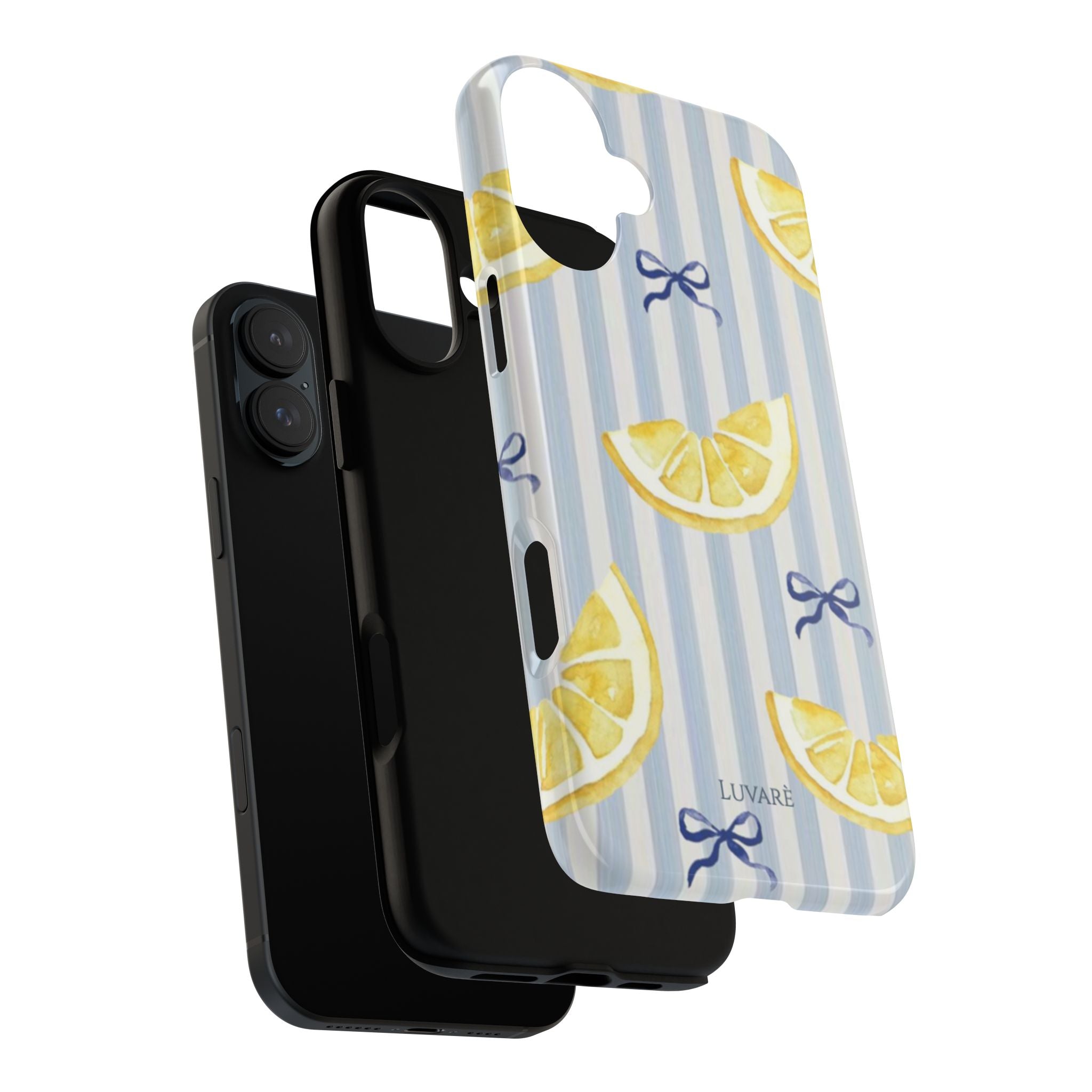 Lemon Slice Blue Stripe Tough Phone Case