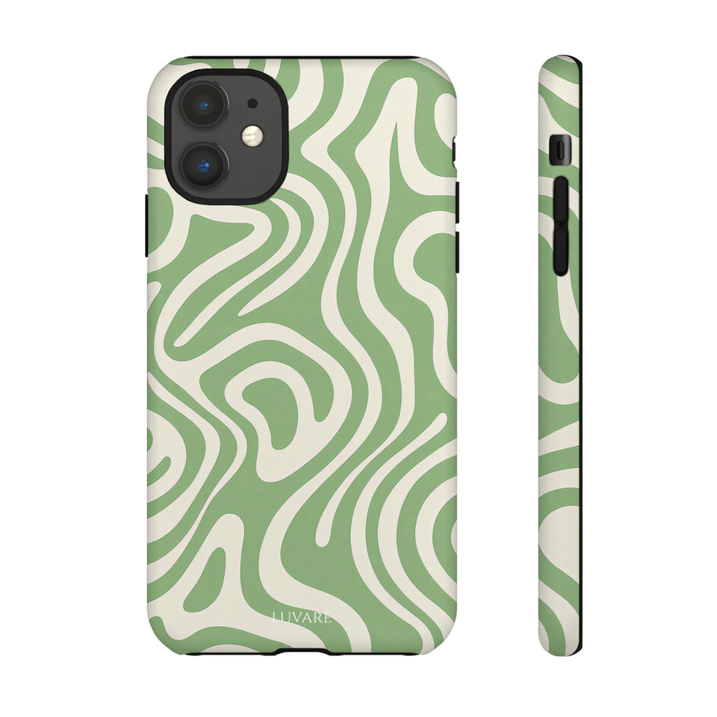 Abstract Green Swirl Phone Case