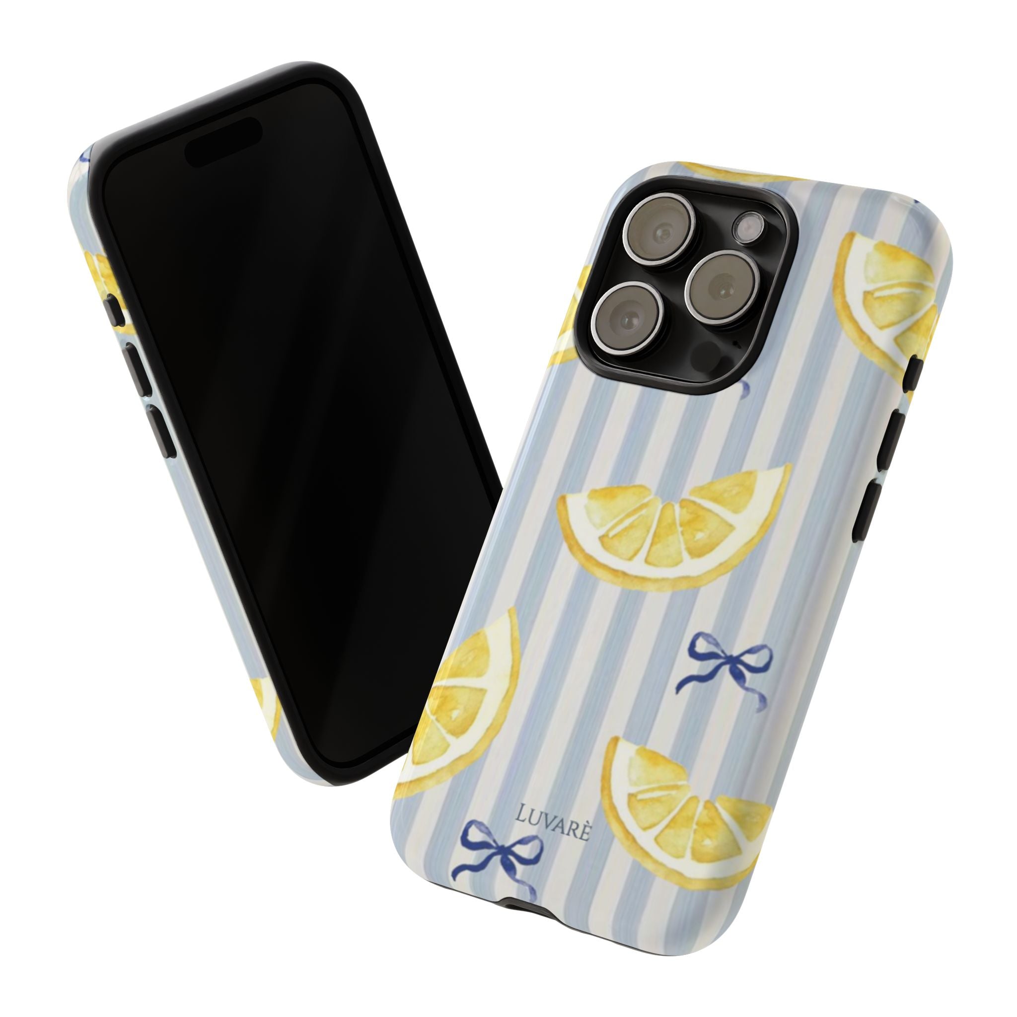 Lemon Slice Blue Stripe Tough Phone Case