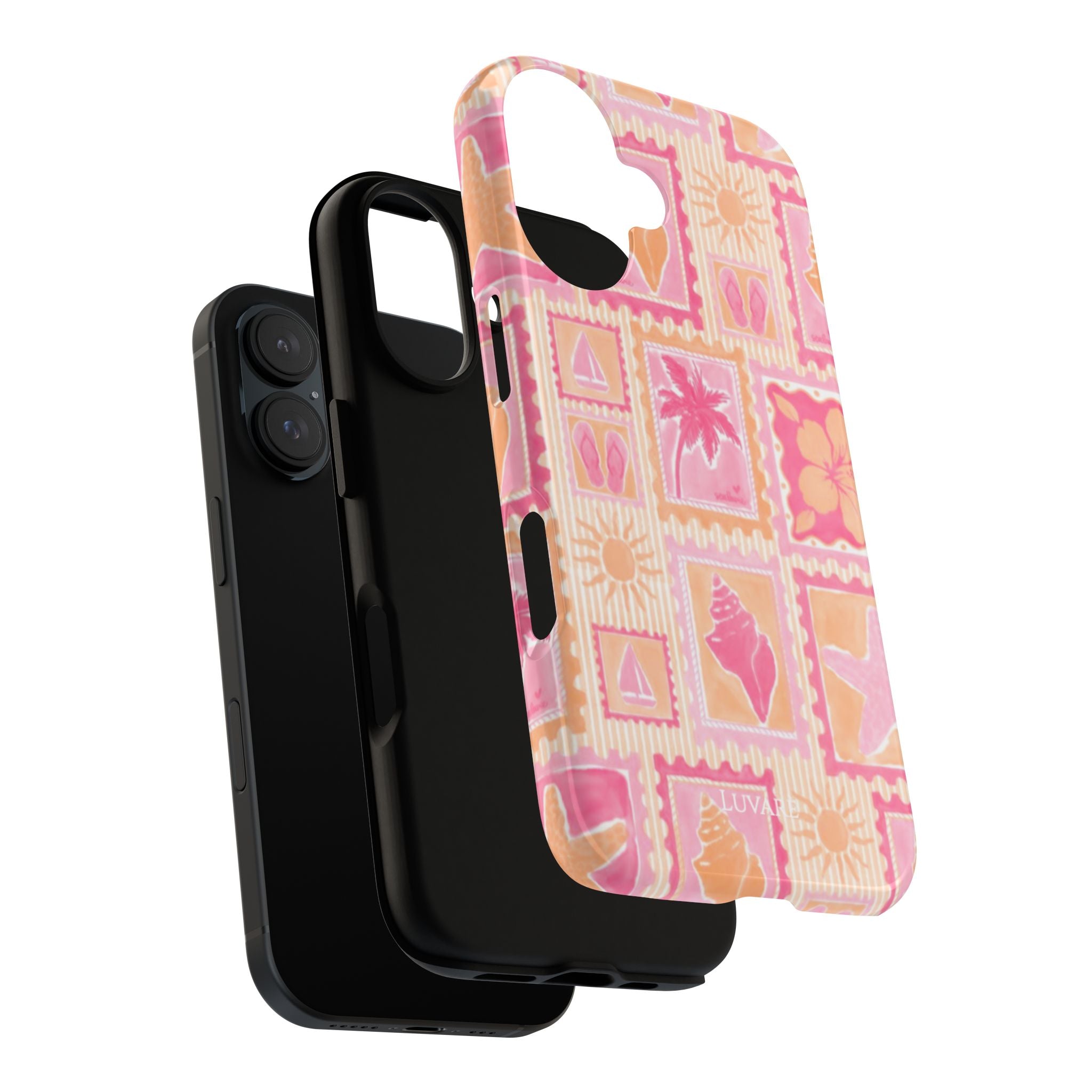 Tough Cases — Pink Tropical Stamp Pattern Phone Case