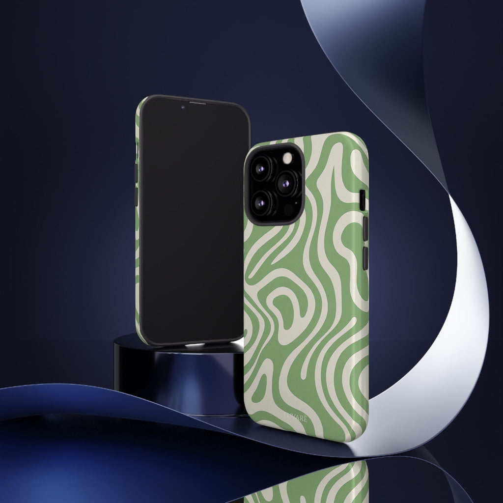 Abstract Green Swirl Phone Case