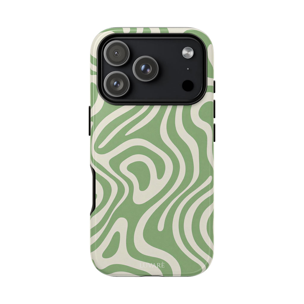 Abstract Green Swirl Phone Case