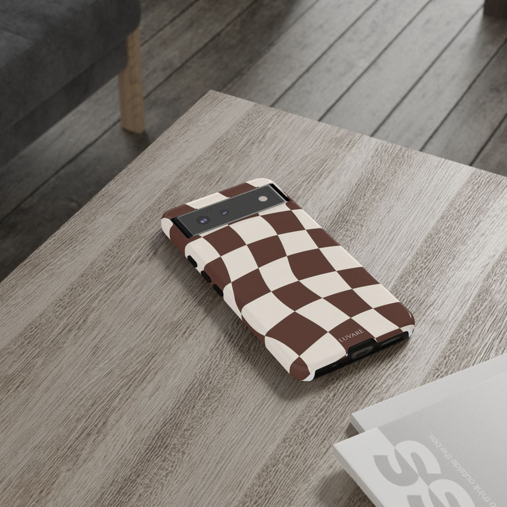 Brown Wavy Checkerboard Case