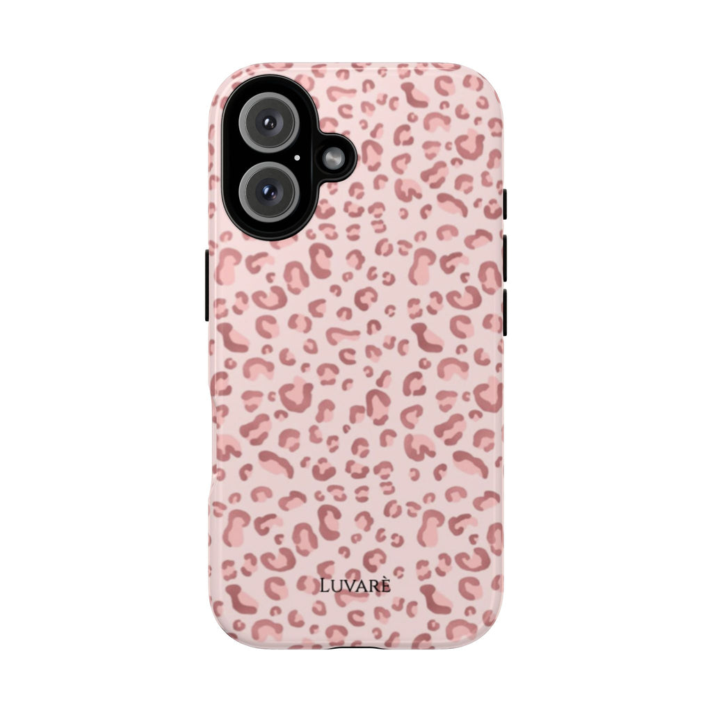 Pink Leopard Tough Phone Case — Durable Protective iPhone Cover, Cute Animal Print