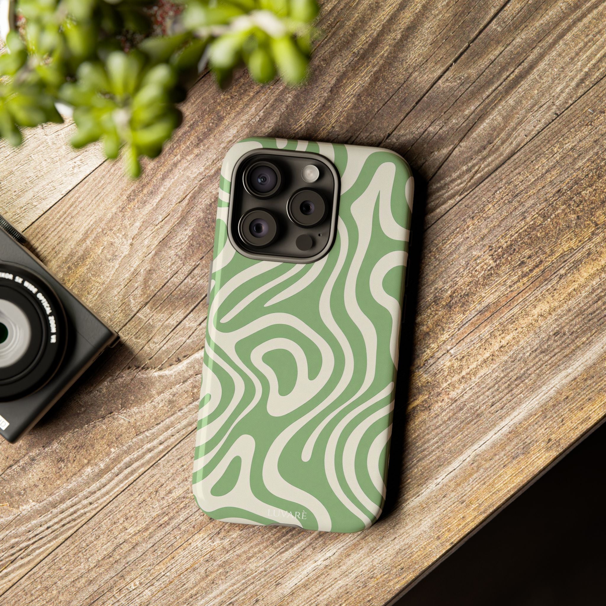 Abstract Green Swirl Phone Case