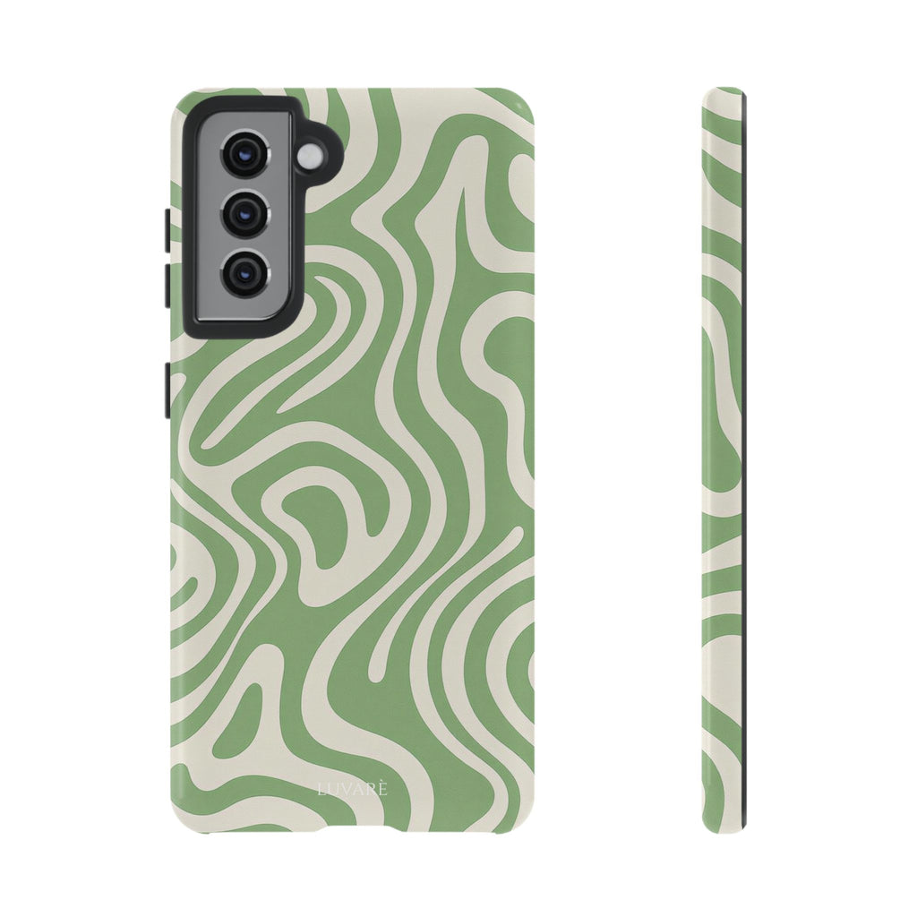 Abstract Green Swirl Phone Case