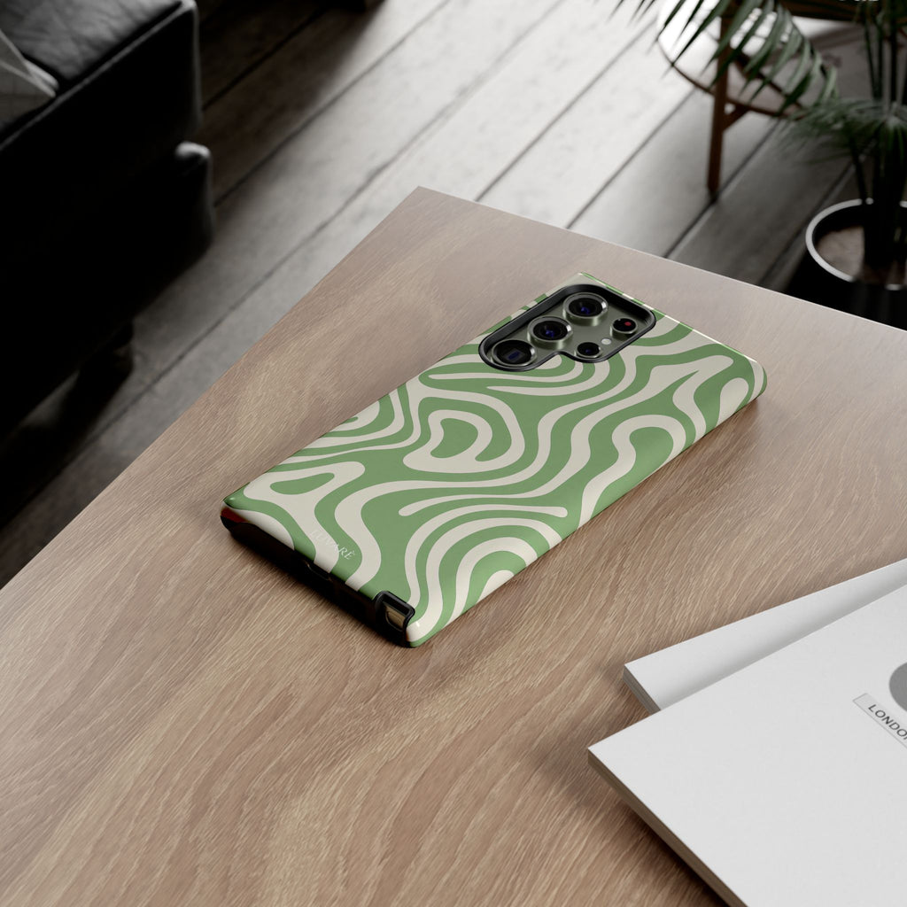 Abstract Green Swirl Phone Case