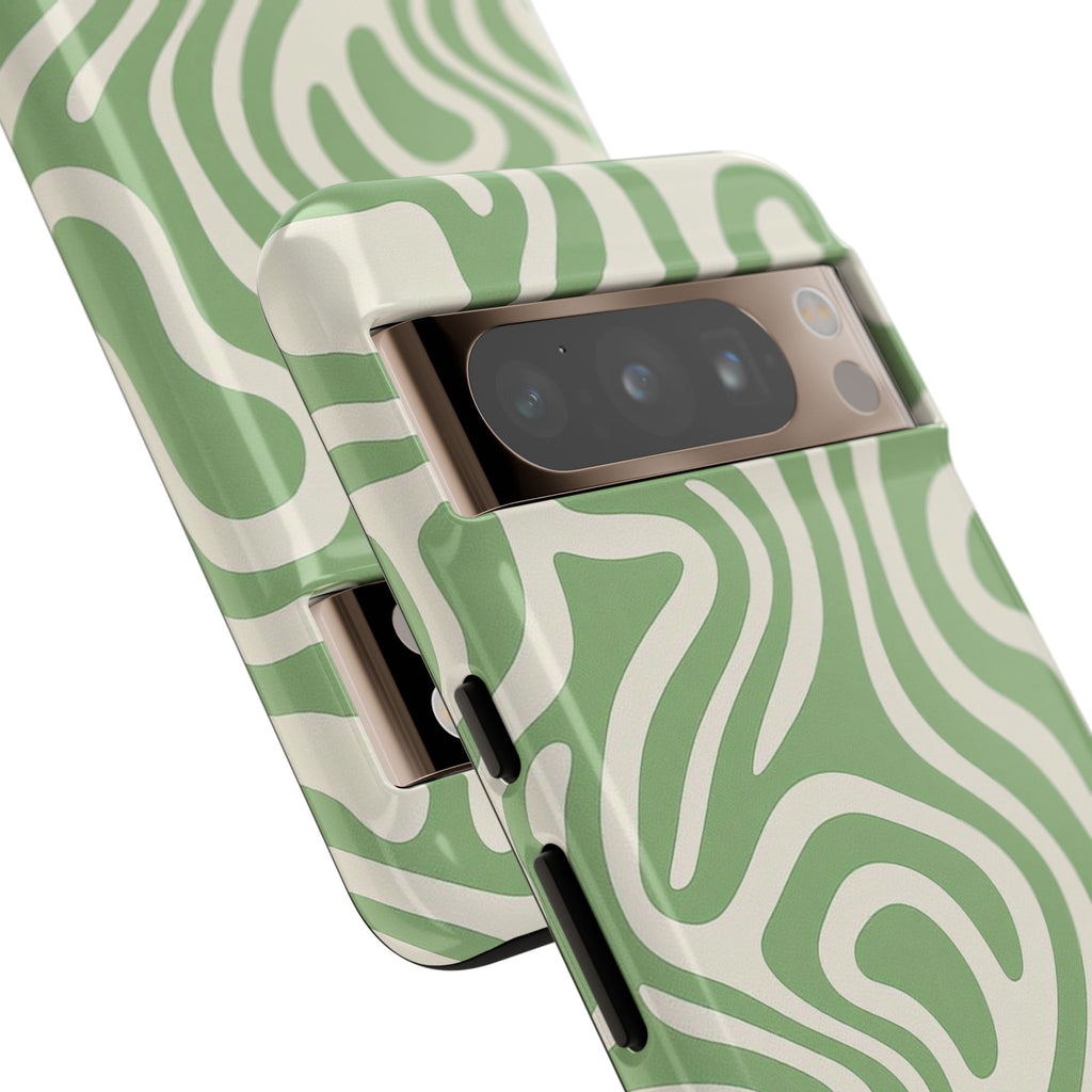 Abstract Green Swirl Phone Case