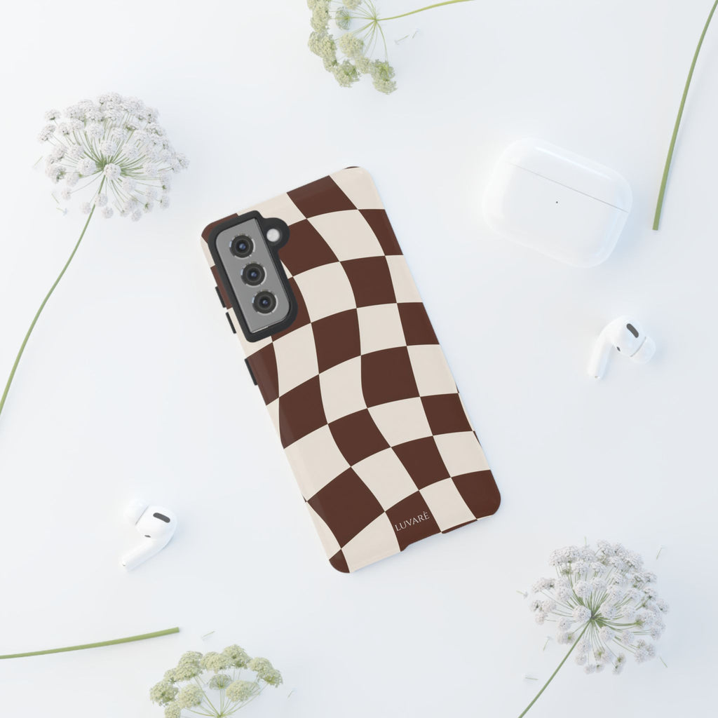 Brown Wavy Checkerboard Case