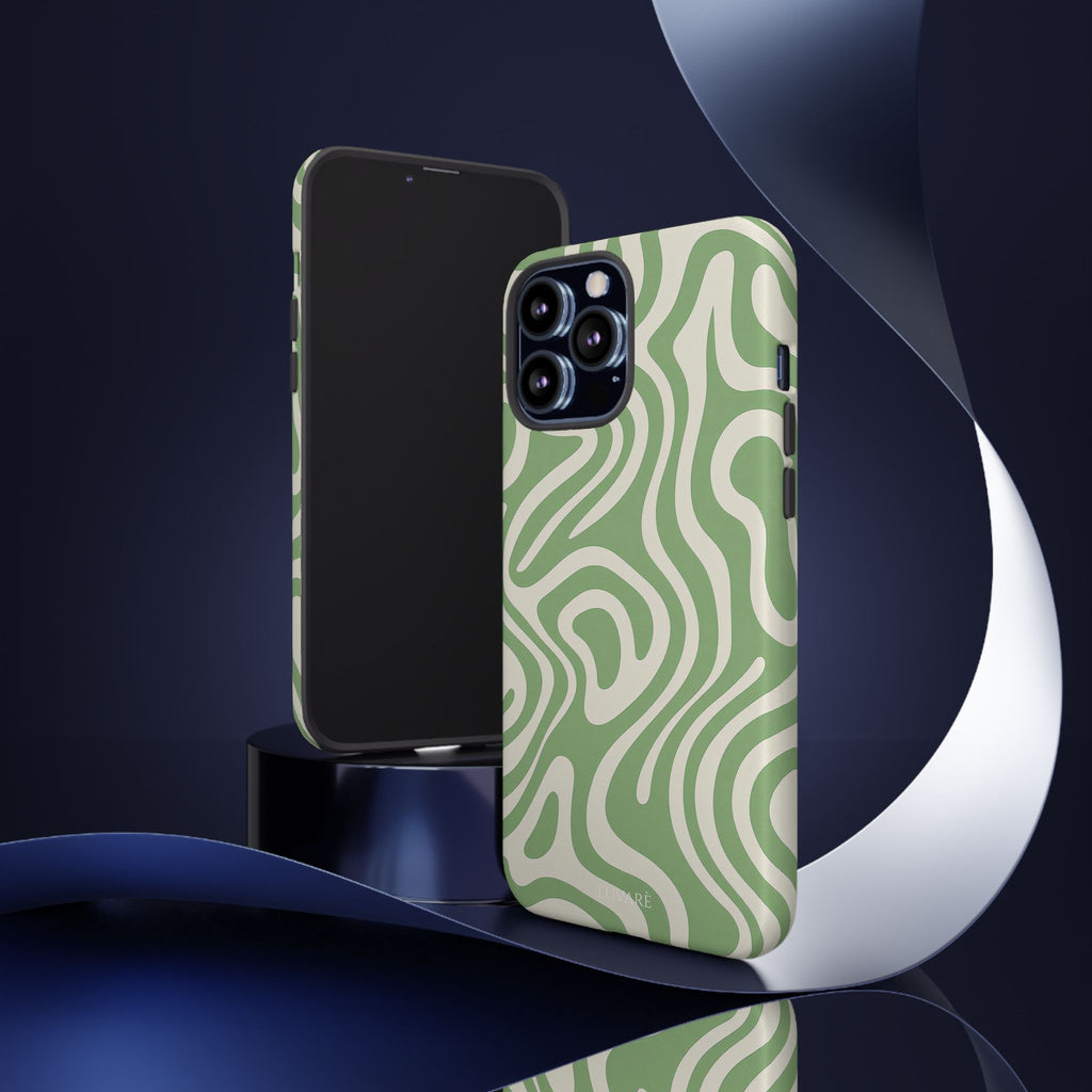 Abstract Green Swirl Phone Case