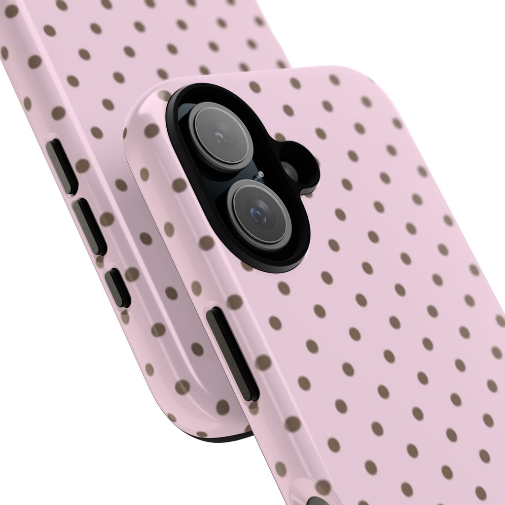Pink Polka Dot Tough Phone Case — Cute Protective Phone Cover