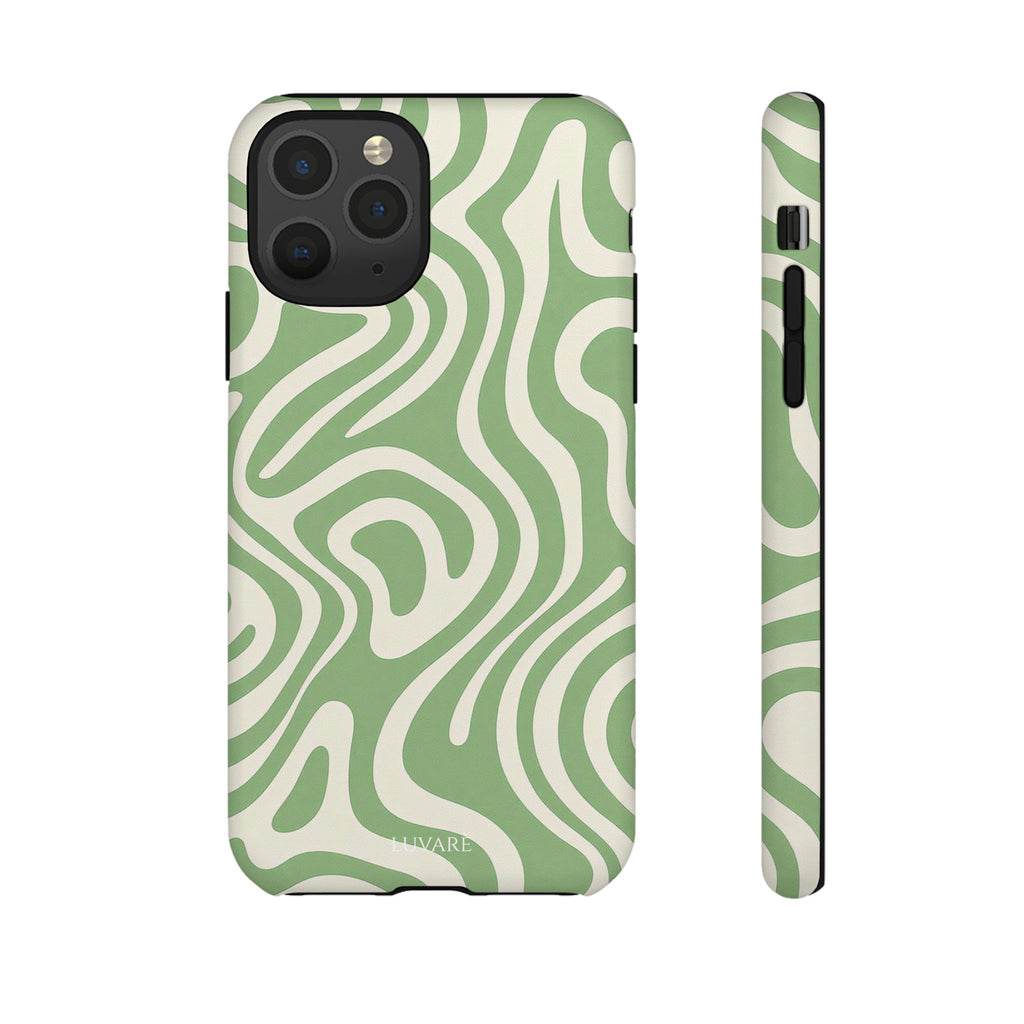 Abstract Green Swirl Phone Case
