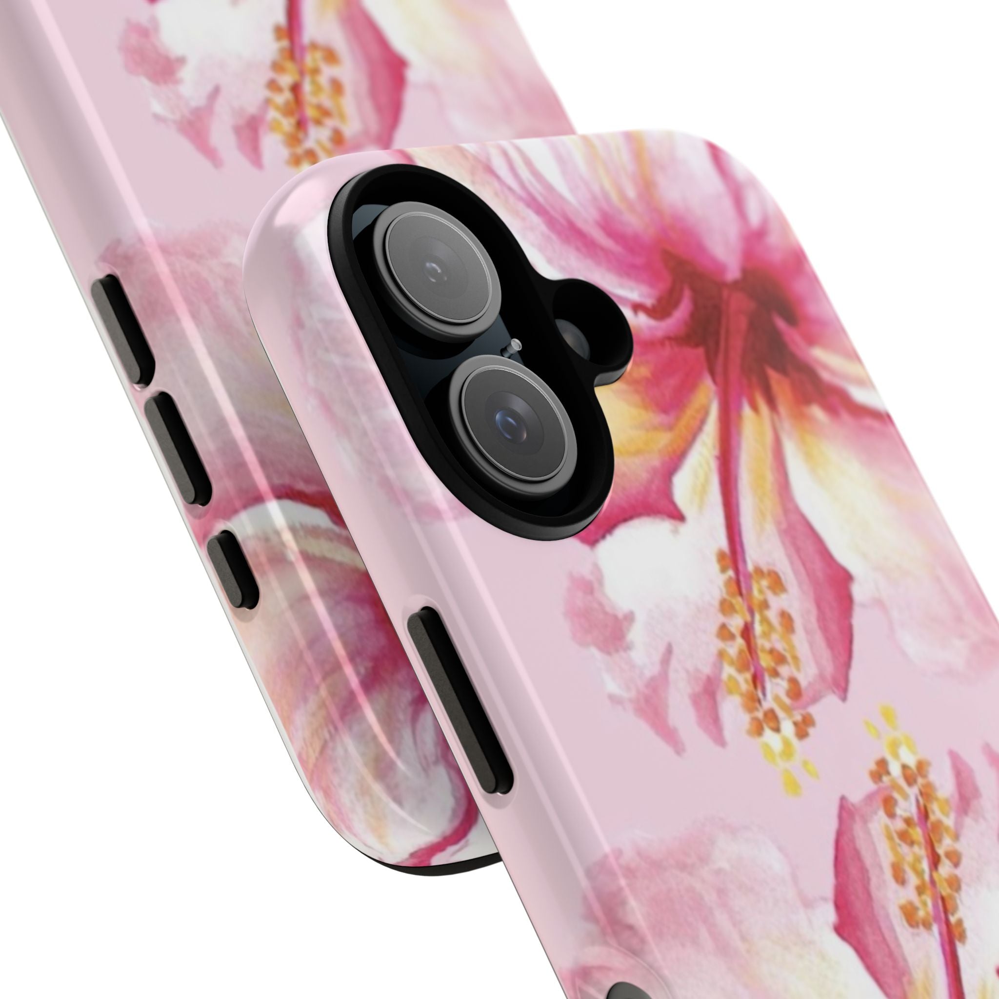 Pink Hibiscus Phone Case — Floral Tough Case for iPhone