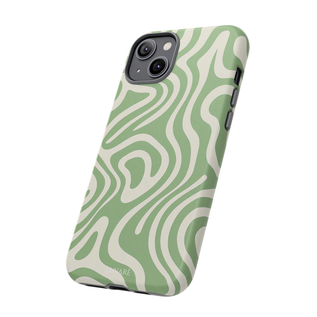 Abstract Green Swirl Phone Case