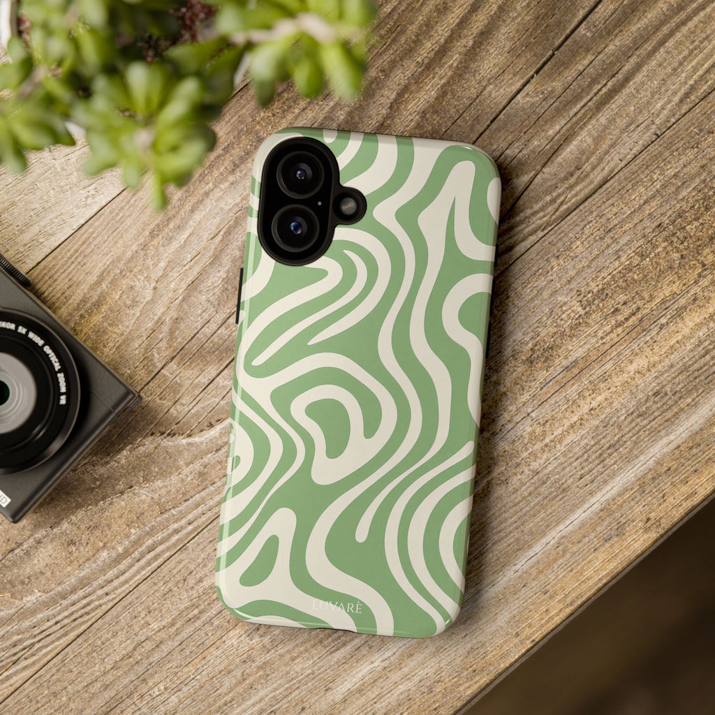 Abstract Green Swirl Phone Case