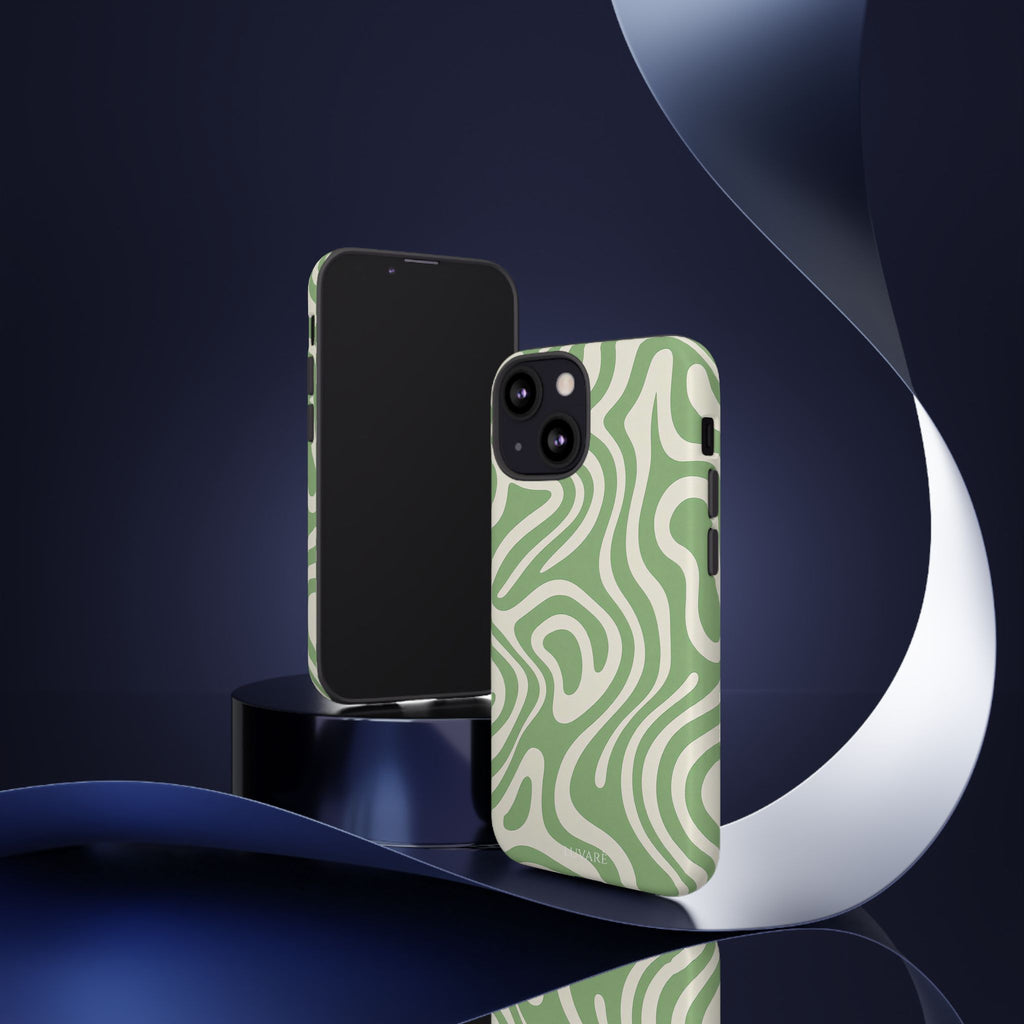 Abstract Green Swirl Phone Case