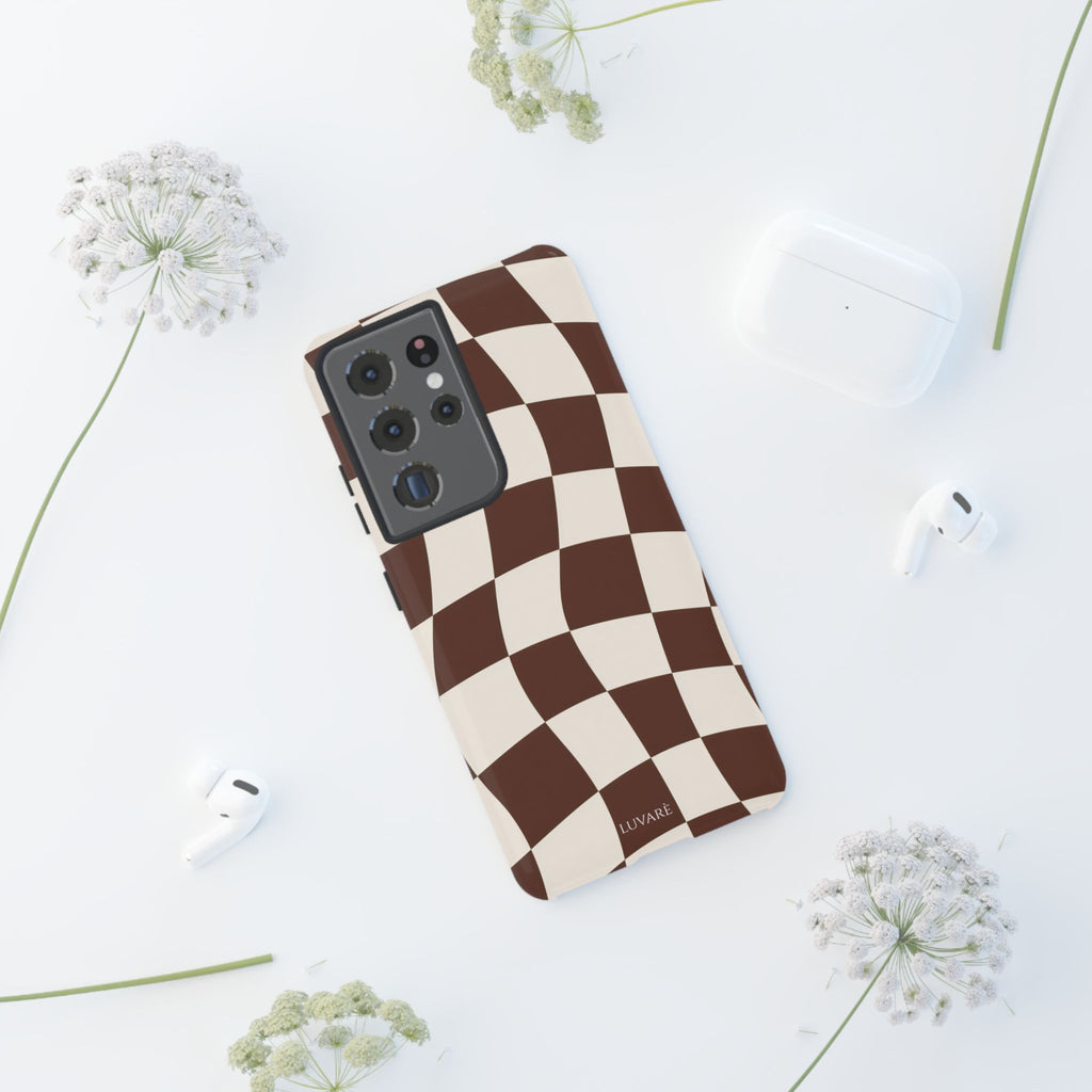 Brown Wavy Checkerboard Case