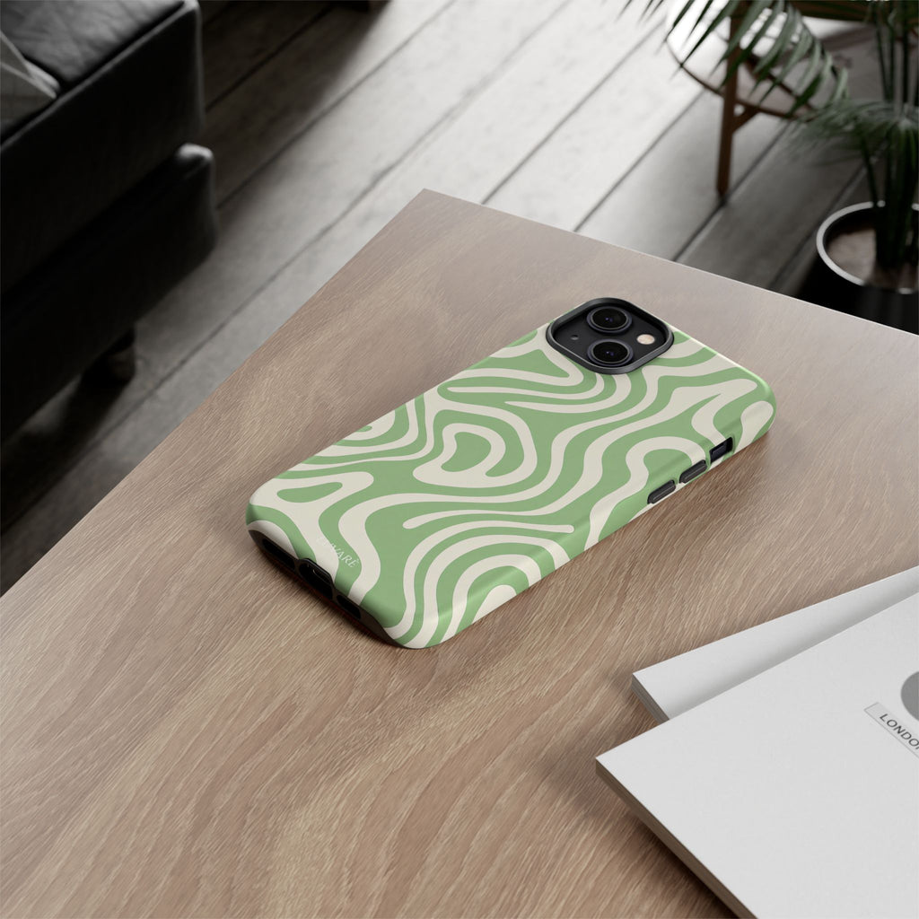 Abstract Green Swirl Phone Case