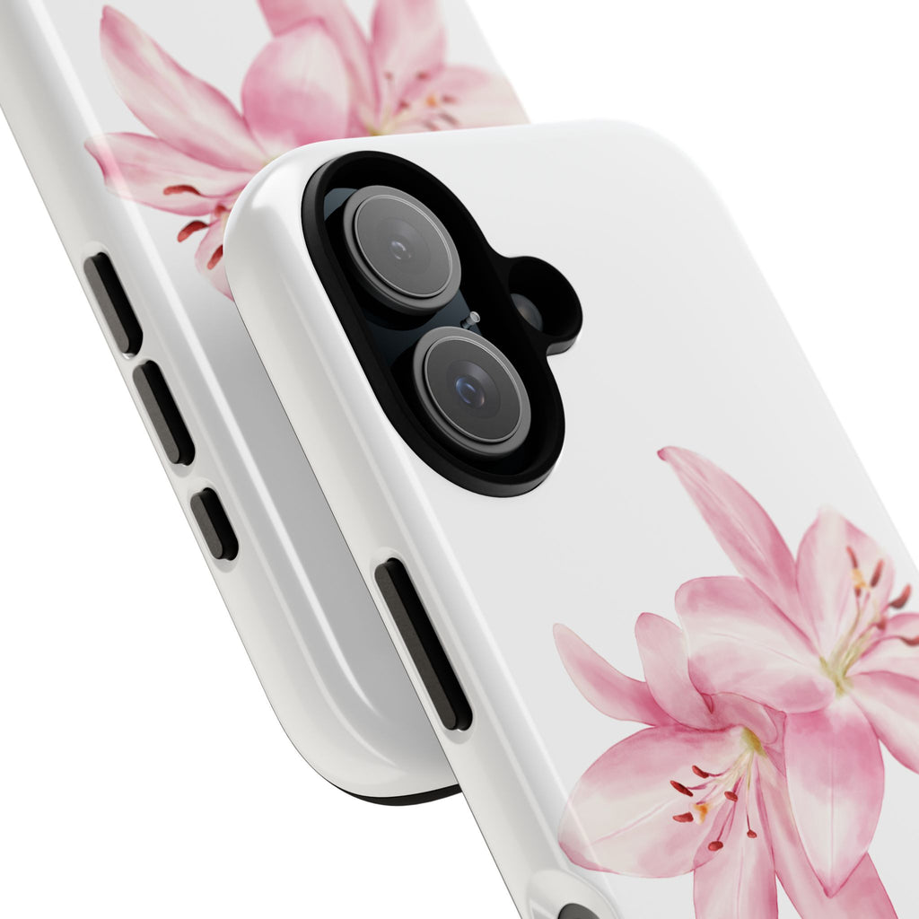 Pink Lily Tough Phone Case — Floral Protective Phone Cover