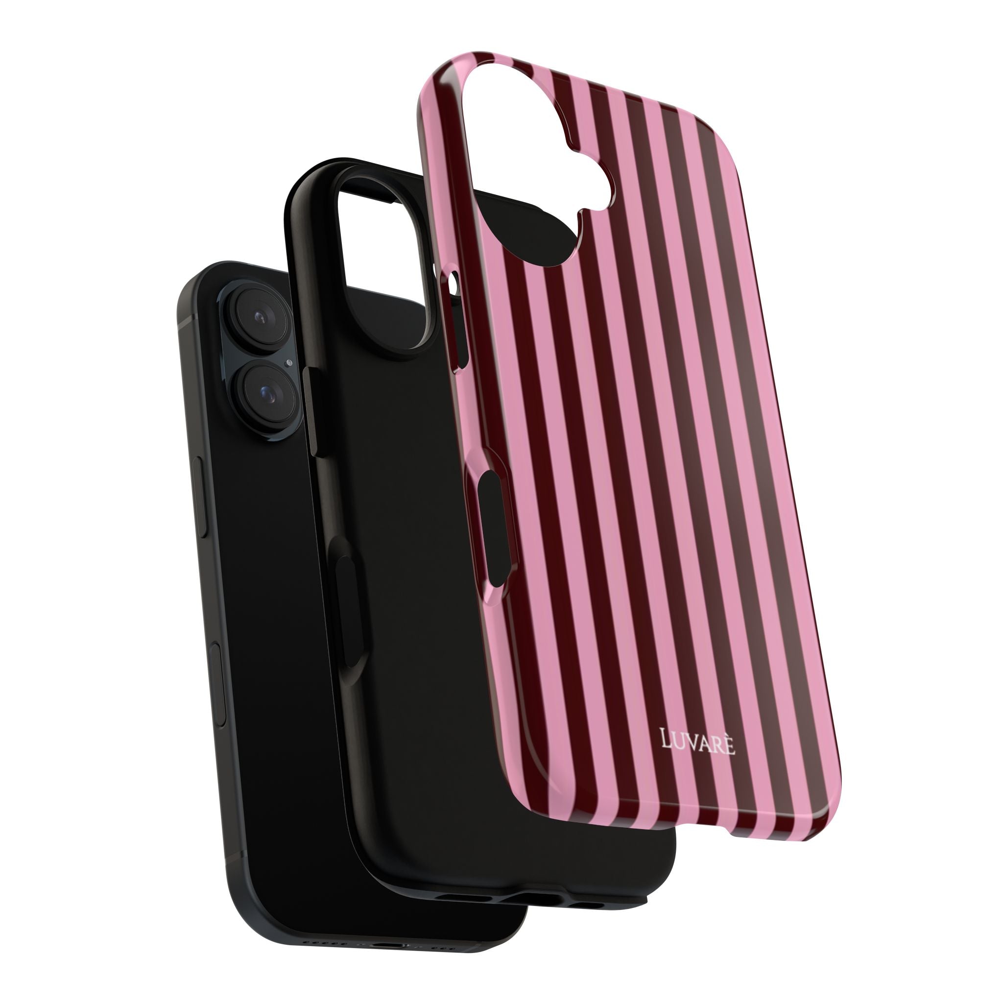Striped Pink Tough Phone Case — Slim Protective iPhone Cover