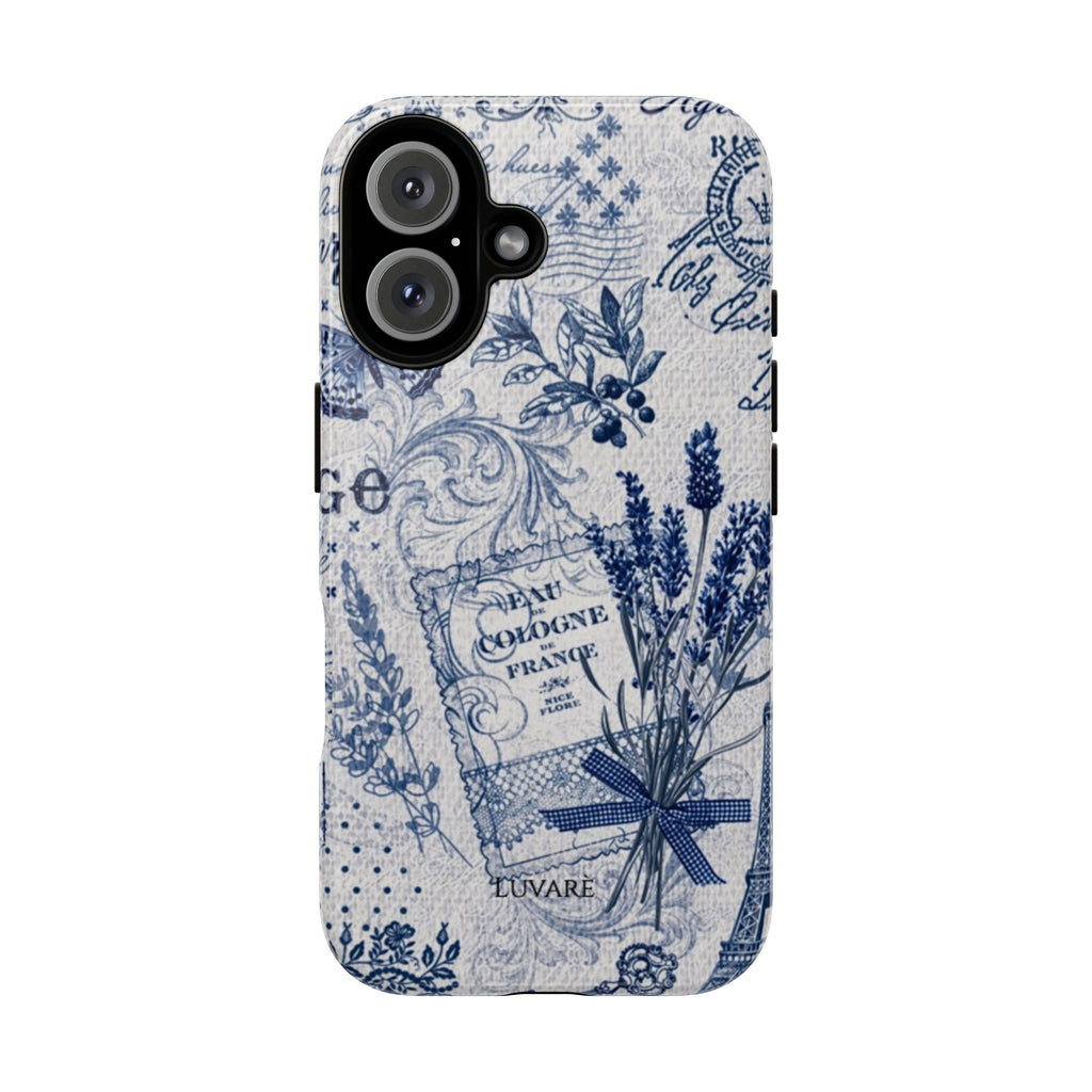 Vintage Blue Paris Phone Case — Eiffel Tower & Lavender Tough Case