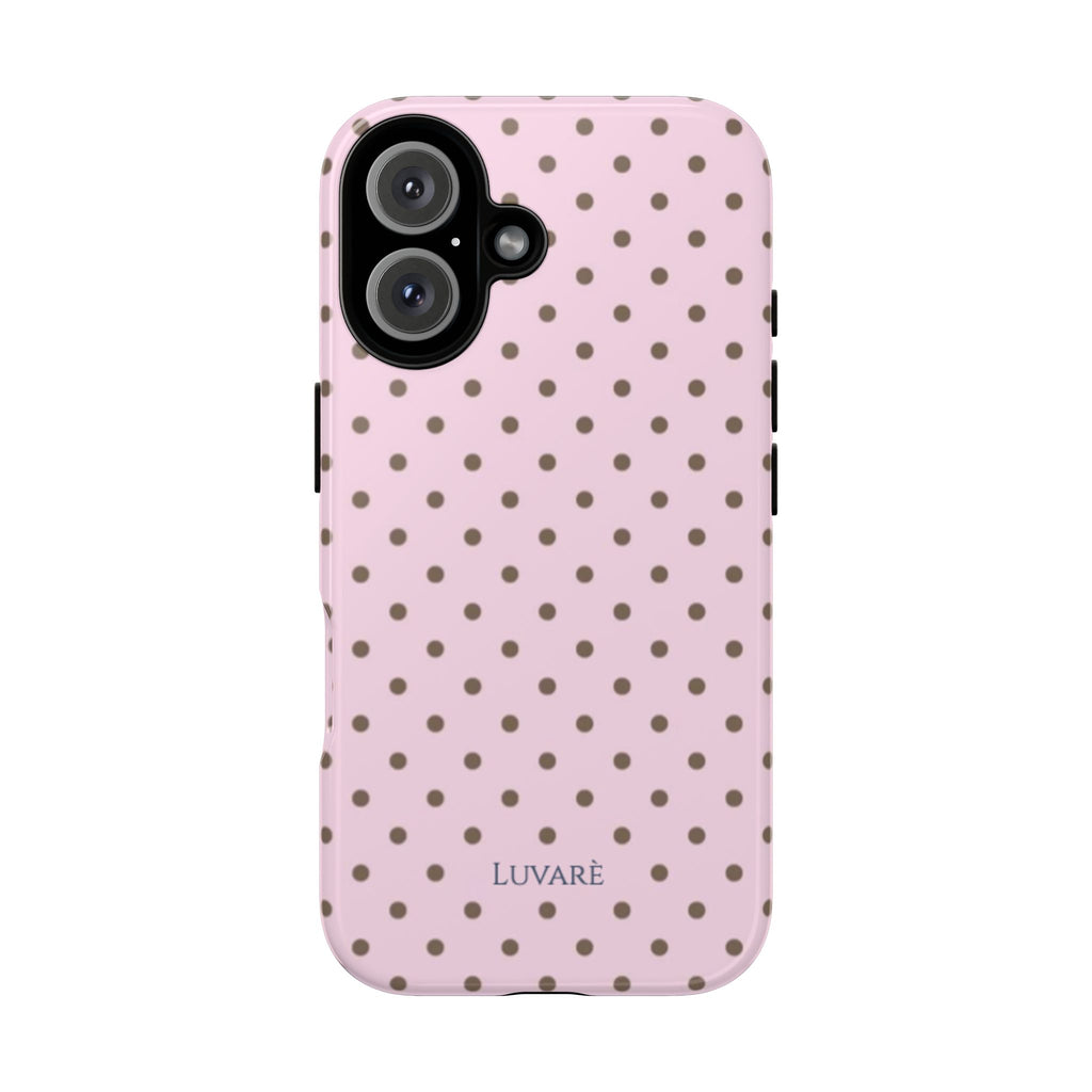 Pink Polka Dot Tough Phone Case — Cute Protective Phone Cover
