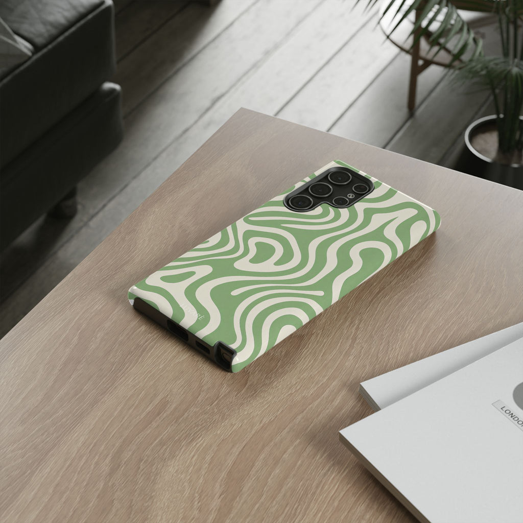 Abstract Green Swirl Phone Case