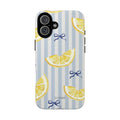 Lemon Slice Blue Stripe Tough Phone Case