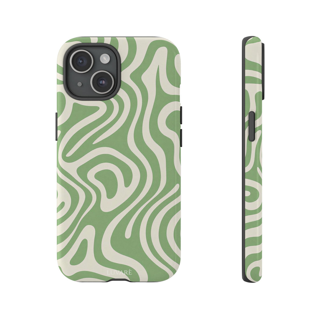 Abstract Green Swirl Phone Case