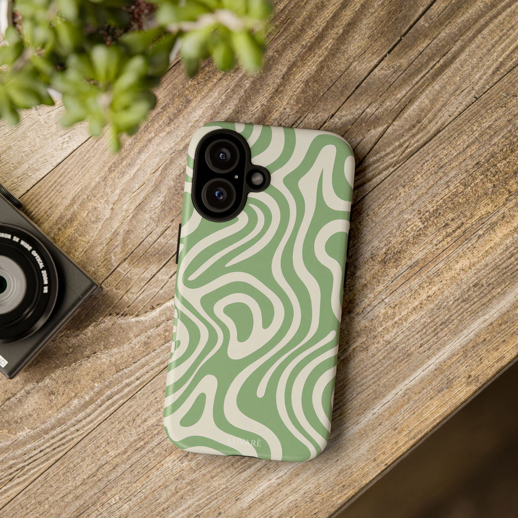 Abstract Green Swirl Phone Case