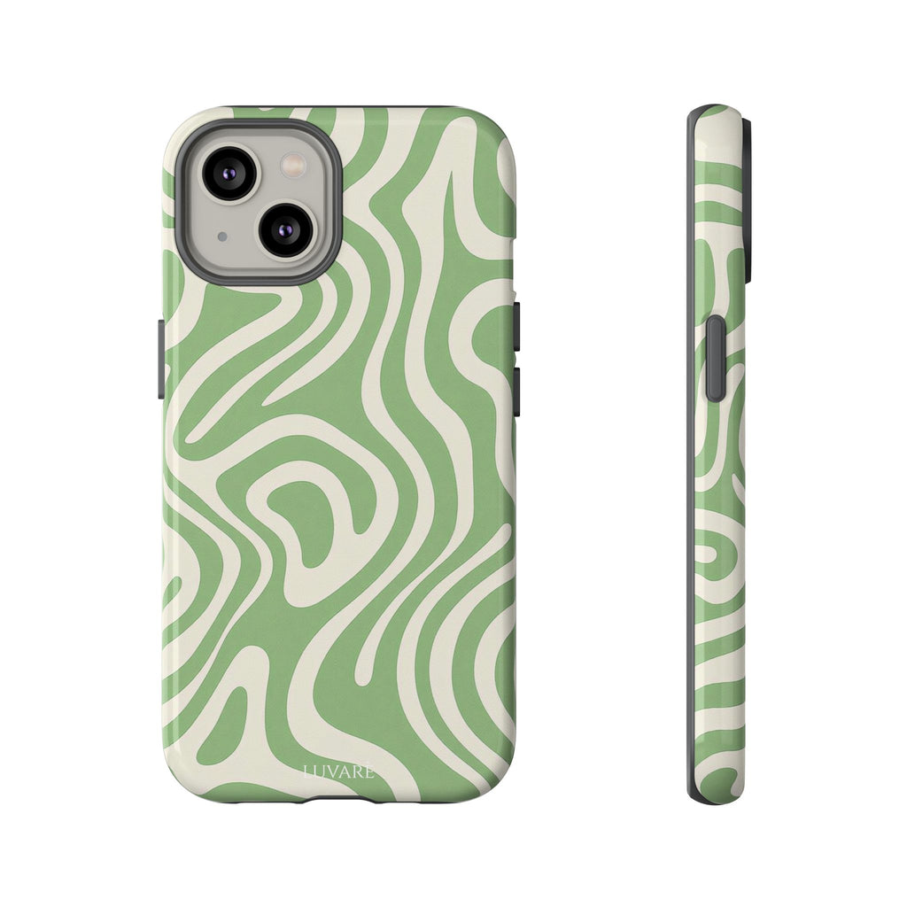 Abstract Green Swirl Phone Case