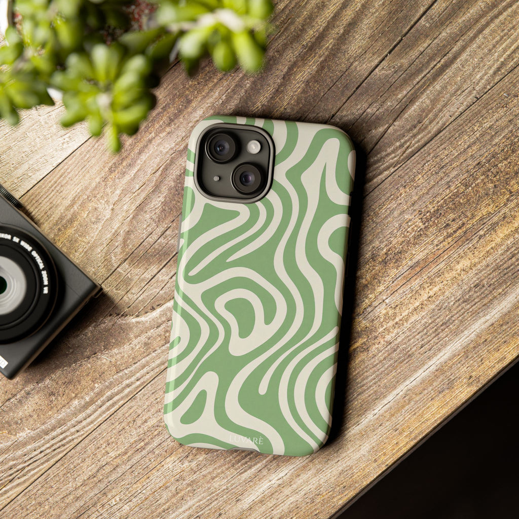 Abstract Green Swirl Phone Case