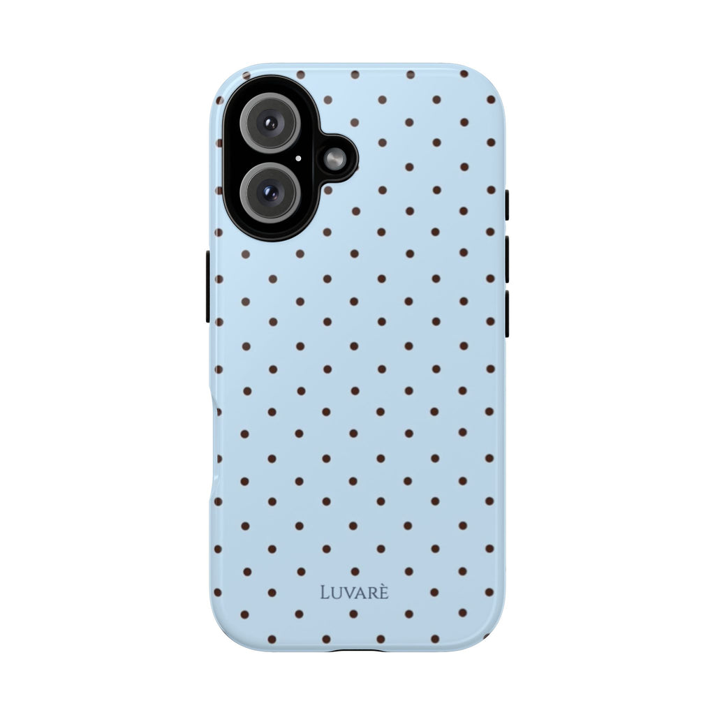 Polka Dot Tough Phone Case — Light Blue Protective Phone Cover
