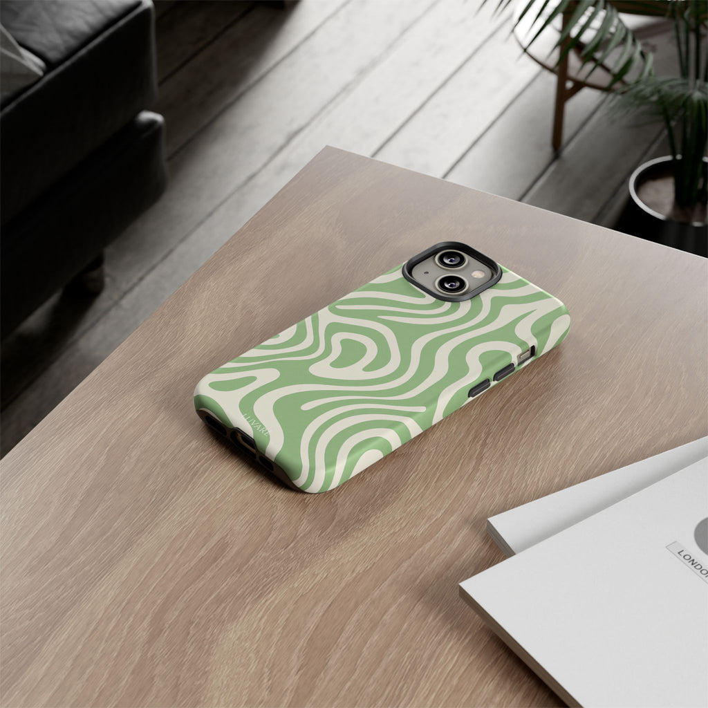 Abstract Green Swirl Phone Case