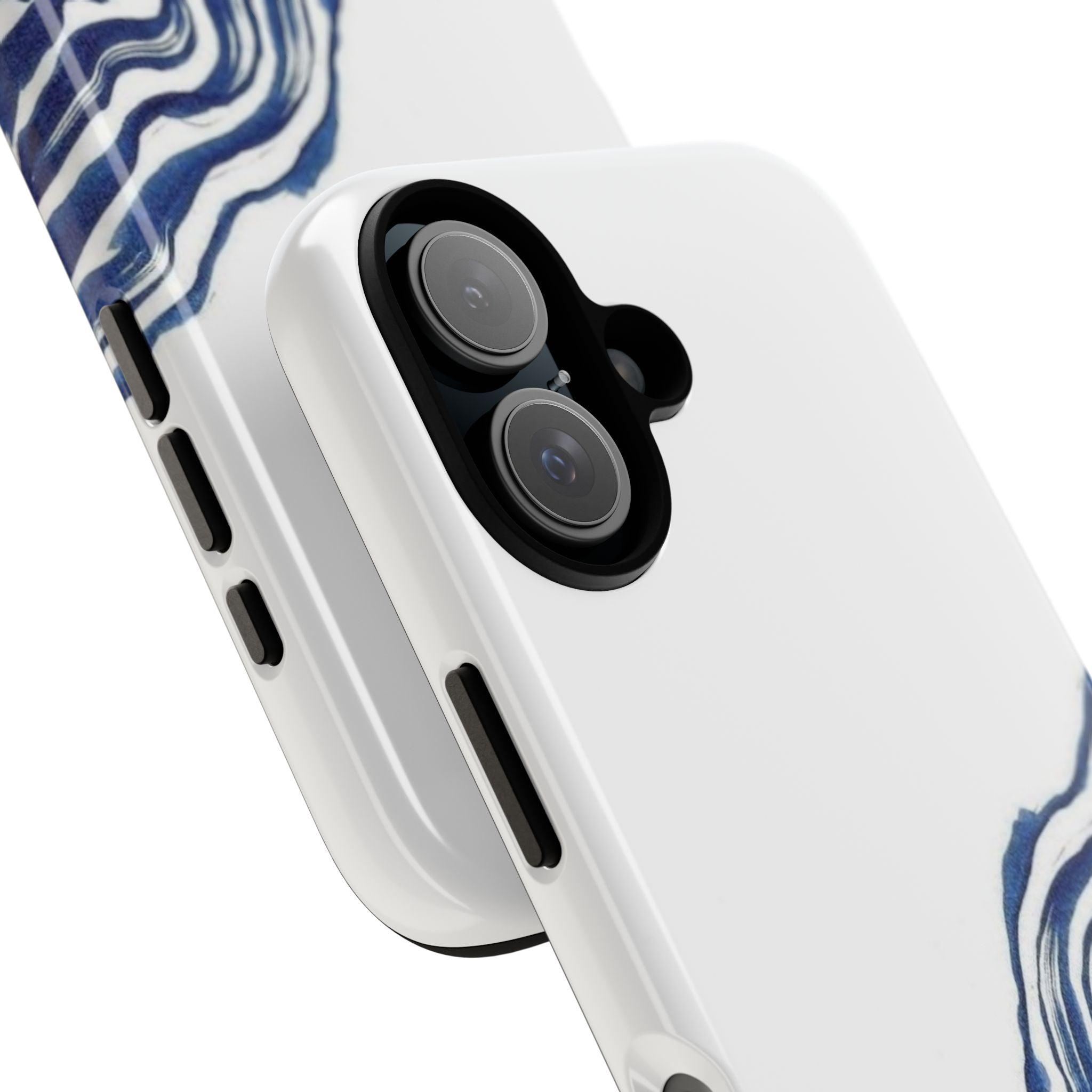 Blue Marble Wave Phone Case — Abstract Indigo Swirl Tough Case