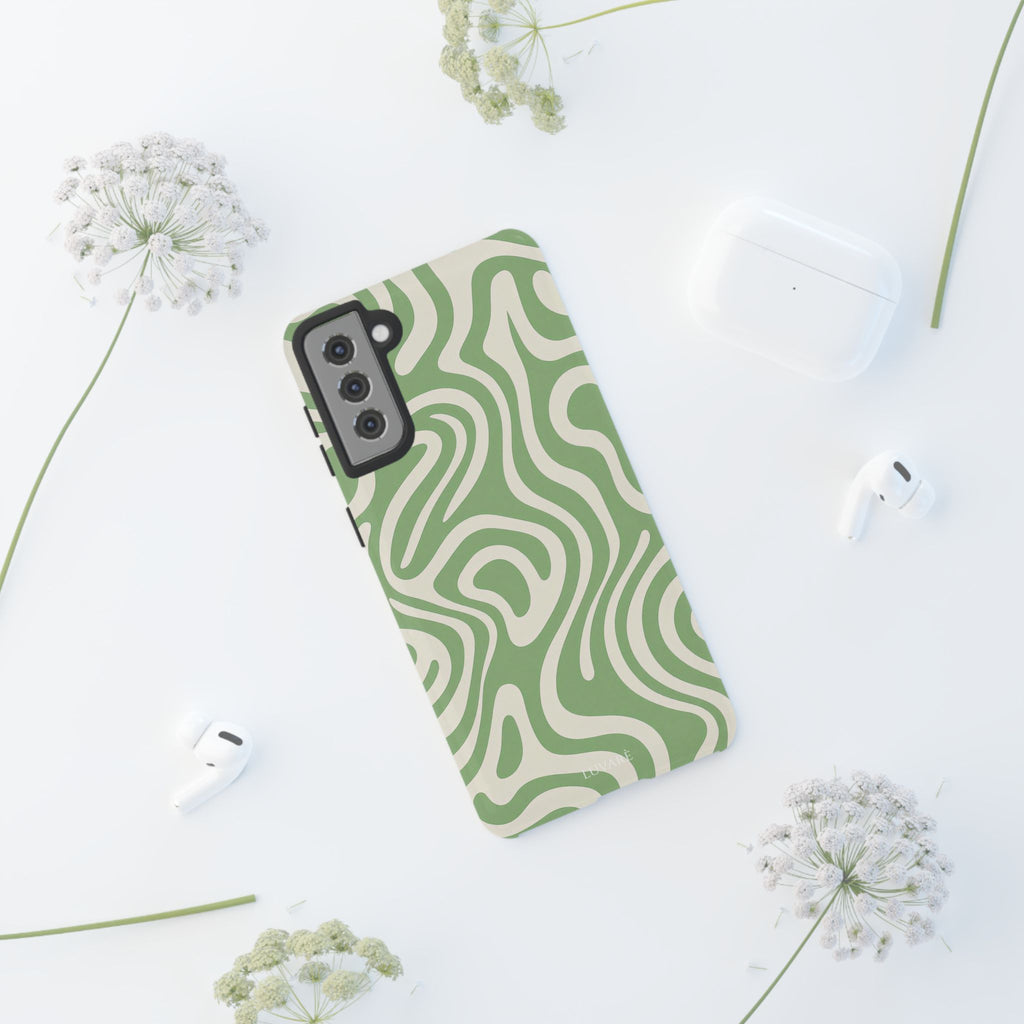 Abstract Green Swirl Phone Case