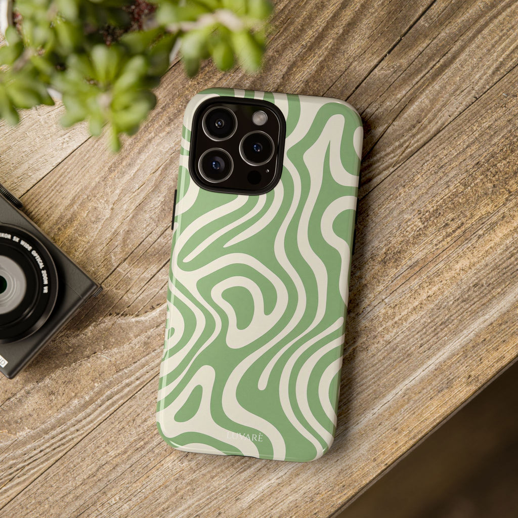 Abstract Green Swirl Phone Case